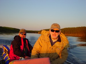 dsc01598 Heading in to camp with Dal and my Dad after a great evening of fishing.